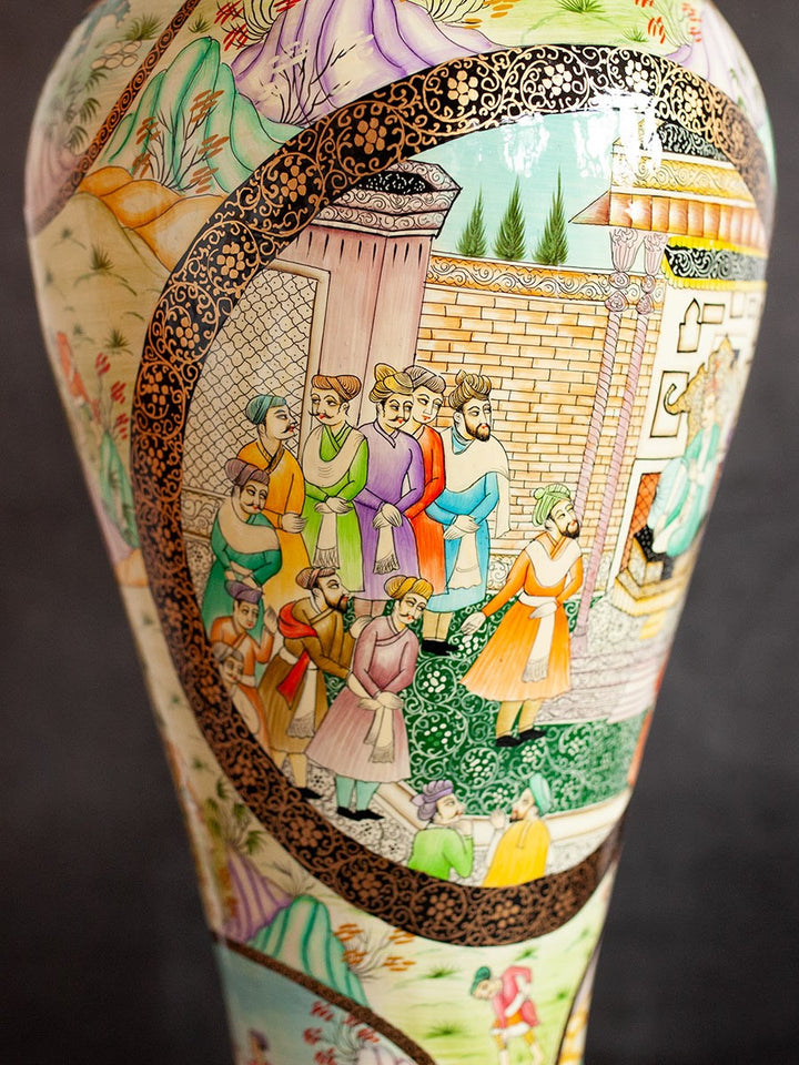 Mughal Darbar Paper Mache Vase by Riyaz Khan Thumbnail