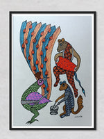 Musical Band of Animals Gond painting by Santosh Uikey