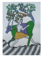 Nature in Recreation Gond painting by Santosh Uikey