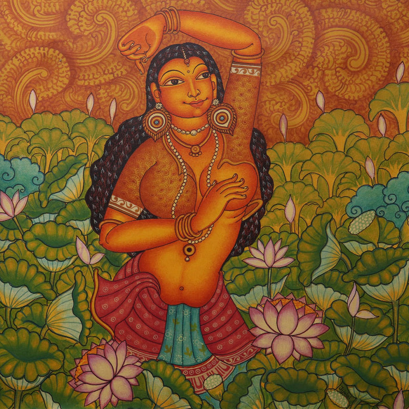 Nila, Kerala Mural Painting by Jijulal
