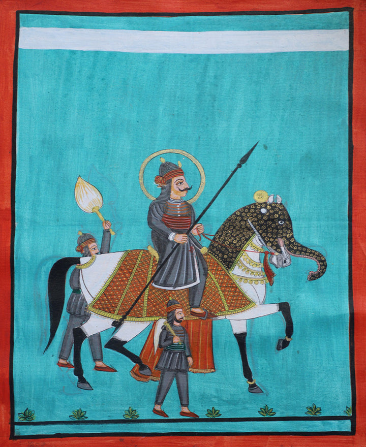 Noble on a Horse: Kavad Painting by Dwarka Prasad Thumbnail