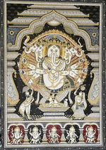 Panchamukha Ganesh: Pattachitra painting by Gitanjali Das