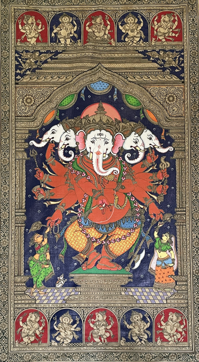 Panchamukha Ganesha: Pattachitra painting by Gitanjali Das