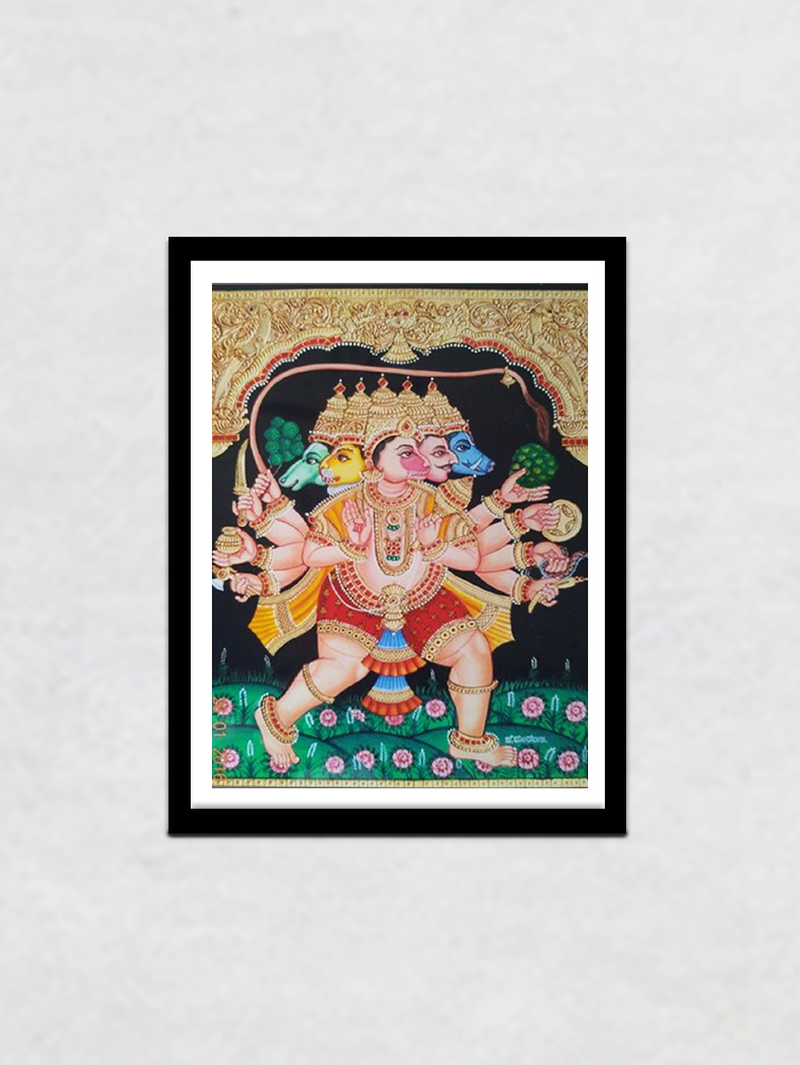 Panchmukha Hanuman's Grandeur: Mysore Painting by Dr. J Dundaraja
