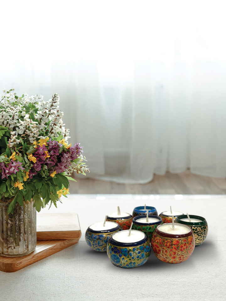 Paper Mache Tea Light Set (set of 8) Thumbnail