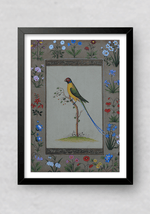 A Colorful Parrot in Miniature Painting by Mohan Prajapati