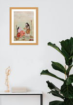 Parvati and Shiva with Ganesha Bikaner Art Print by Mahaveer Swami for sale