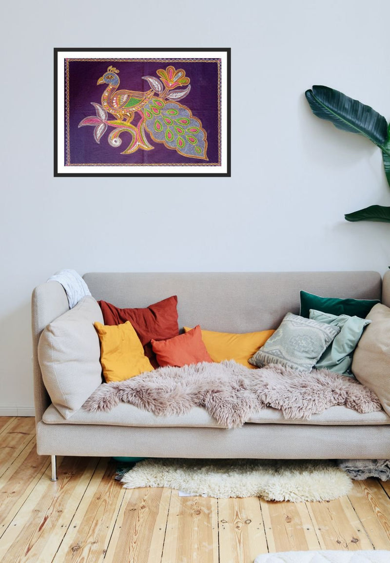 Peacock Rogan Art by Rizwan Khatri-Paintings by Master Artists