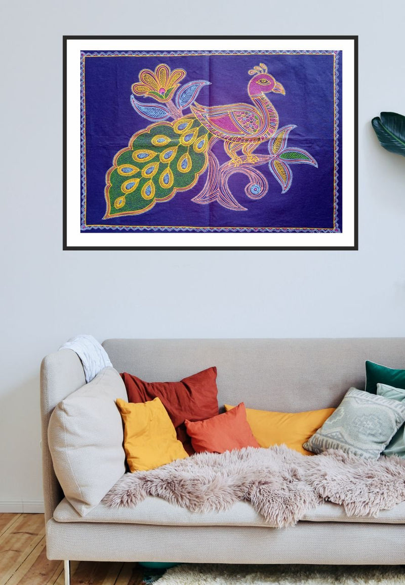Peacock Rogan Art by Rizwan Khatri-Paintings by Master Artists
