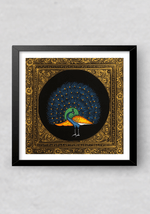 A Stunning Peacock in Miniature Painting by Mohan Prajapati