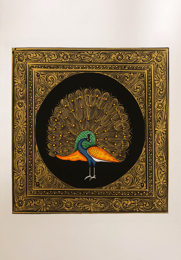 A Dazzling Peacock in Miniature Painting by Mohan Prajapati Thumbnail