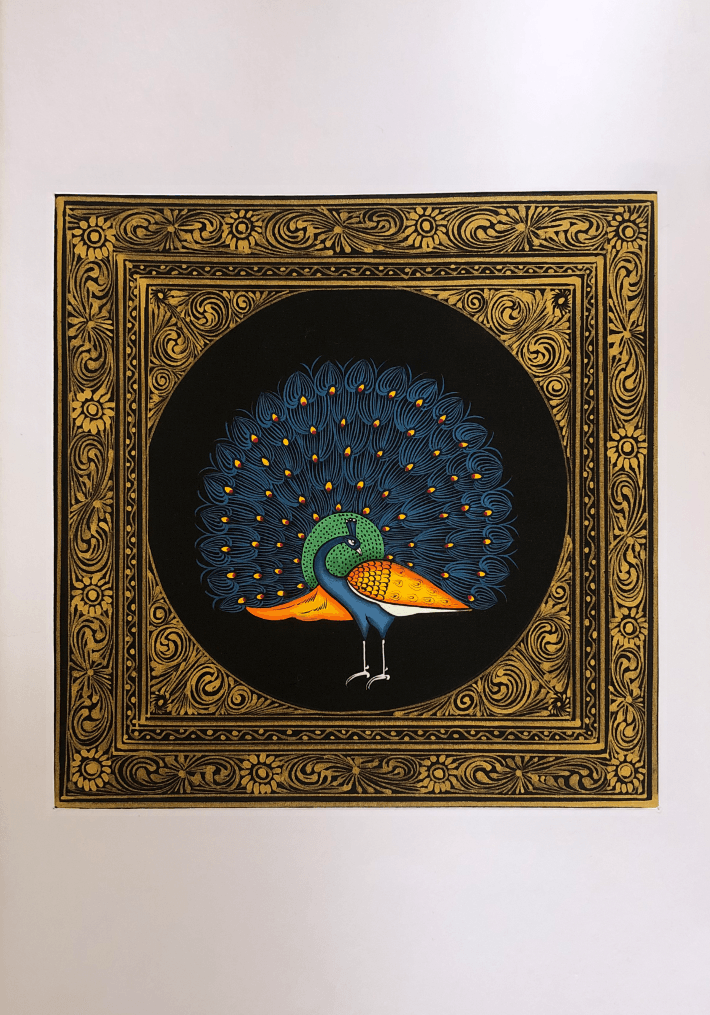 A Stunning Peacock in Miniature Painting by Mohan Prajapati Thumbnail