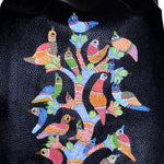 handpainted Peacocks Melody Black Backpack