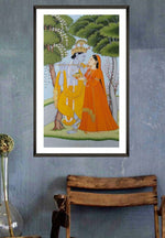 Radha Krishna Kangra Painting by Mukesh Kumar Dhiman