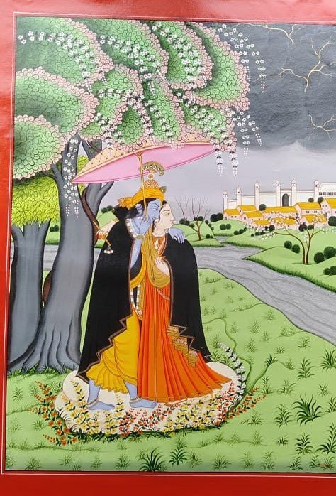 Radha Krishna Kangra Artwork For Sale