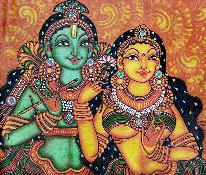 Radha Krishna, Kerala Mural Painting by Adarsh Thumbnail