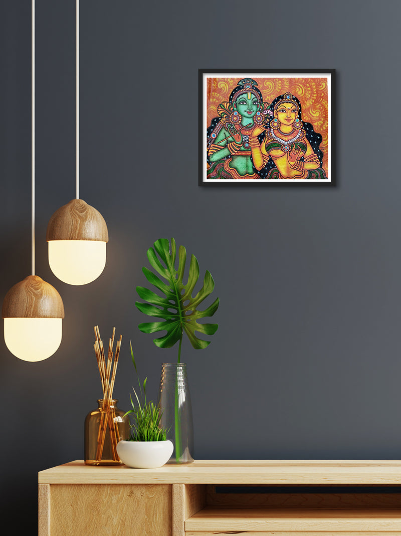 Radha Krishna, Kerala Mural Painting by Adarsh