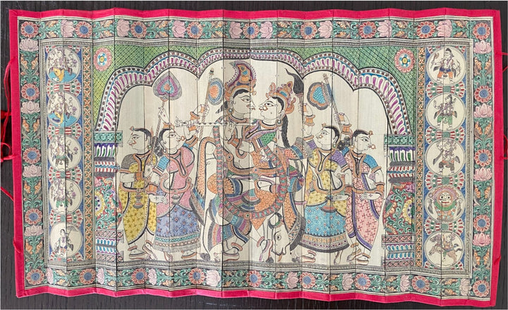 Radha Krishna in Palm Leaf (Talapatra Khodai) Art by Apindra Swain Thumbnail