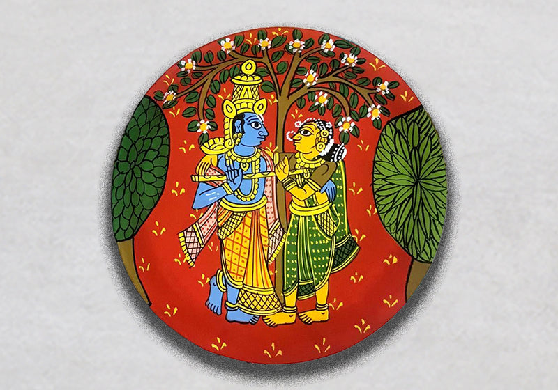 Radha Krishna Cheriyal Wall Plates by Sai Kiran