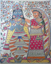 Devotion of Radha: Madhubani painting by Priti Karn
