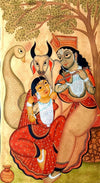Radha Krishna Kalighat Painting 