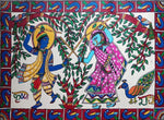 Eternal Dance of Radha and Krishna: Madhubani Painting by Priti Karn