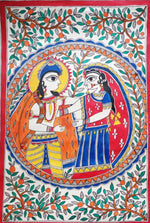 Ram and Sita Madhubani Painting by Priti Karn