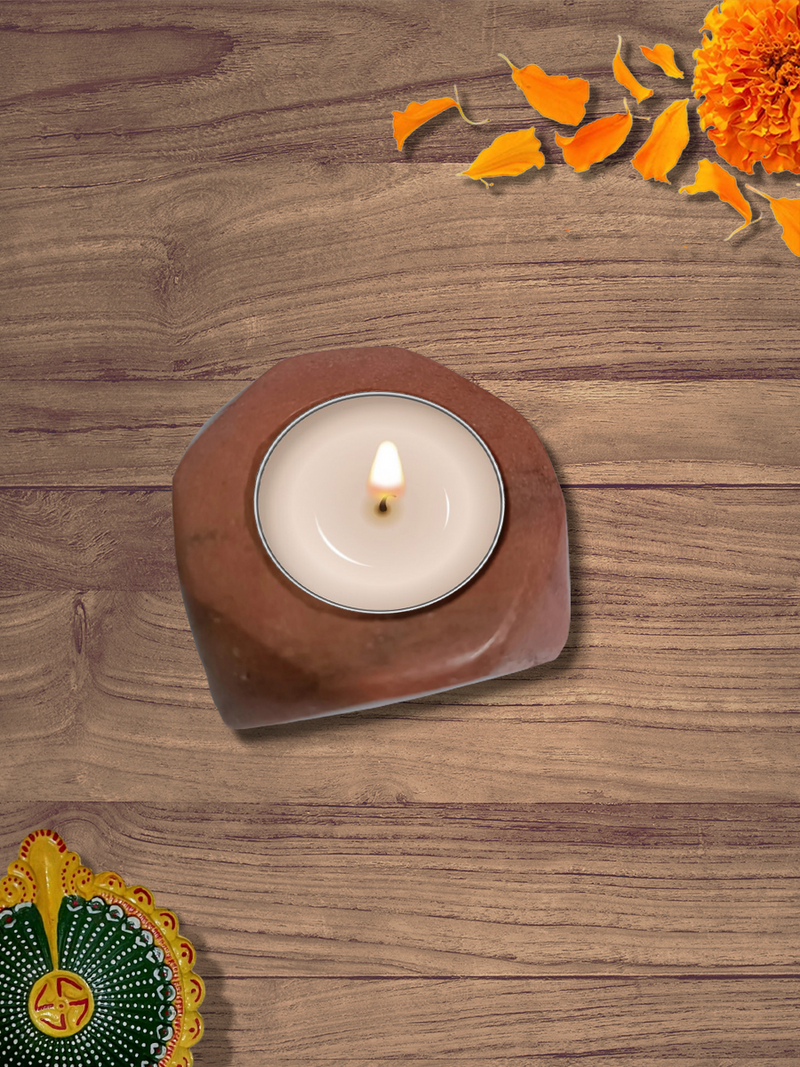 Red Quartz Tea light holder