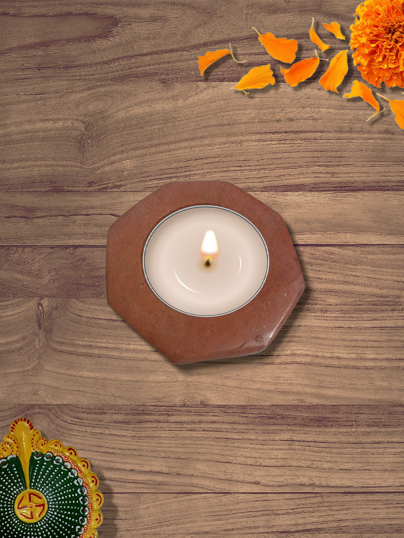 Red Quartz Tea light holder
