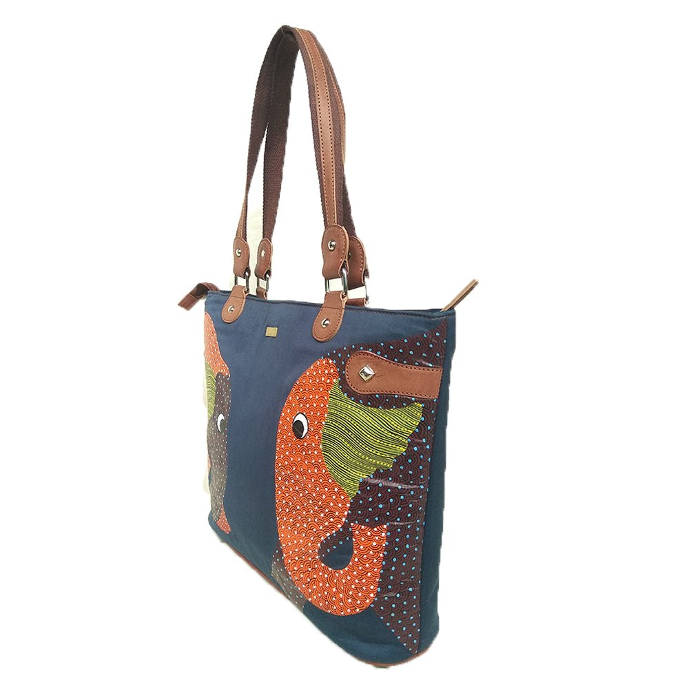 Blue Vegan Laptop Tote