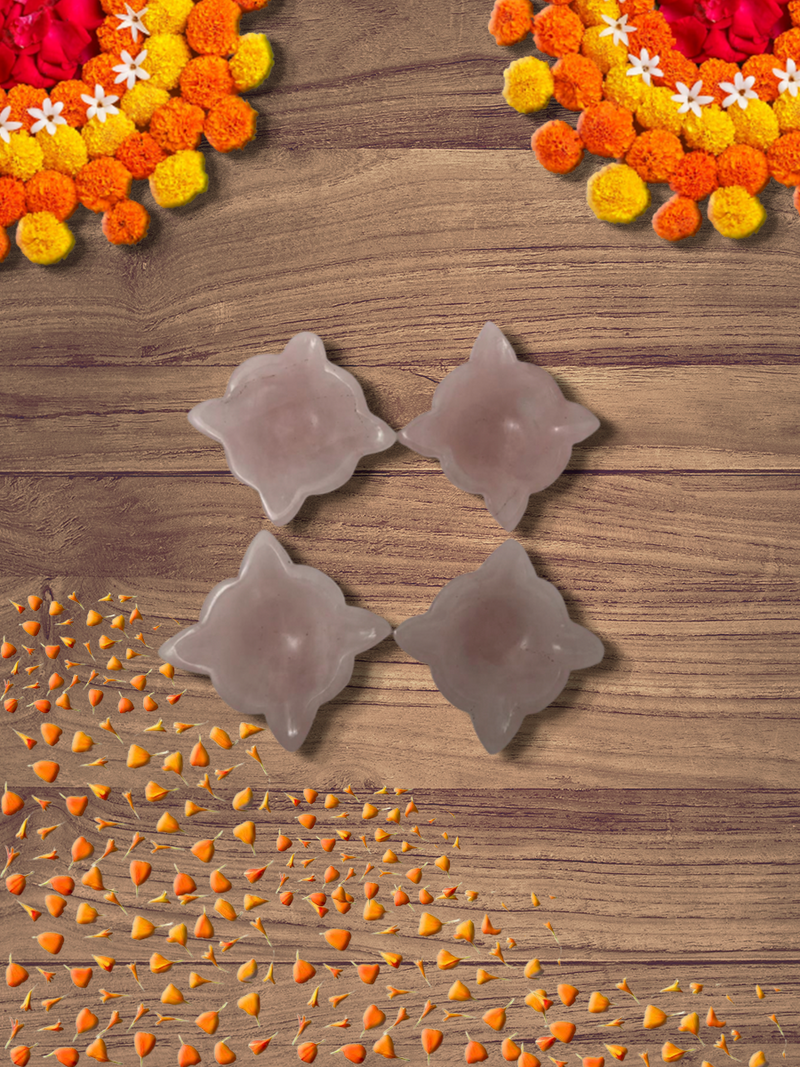 Rose Quartz Chaturmukhi Diya