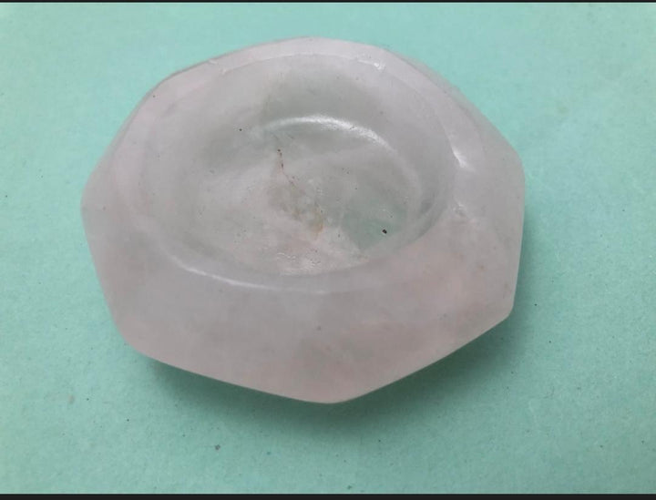 Rose Quartz Tea light holder Thumbnail