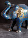 Royal Blue Paper Mache Elephant by Riyaz Khan