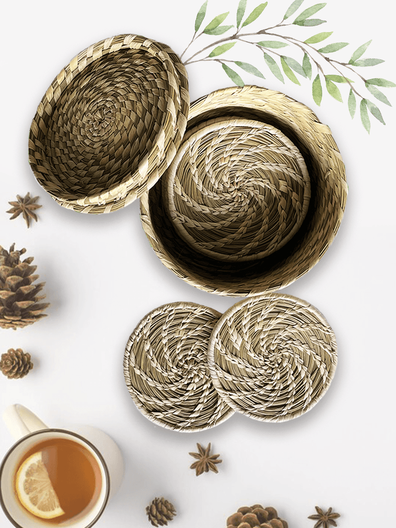 Sabai Handmade Coasters (Natural grass colour)