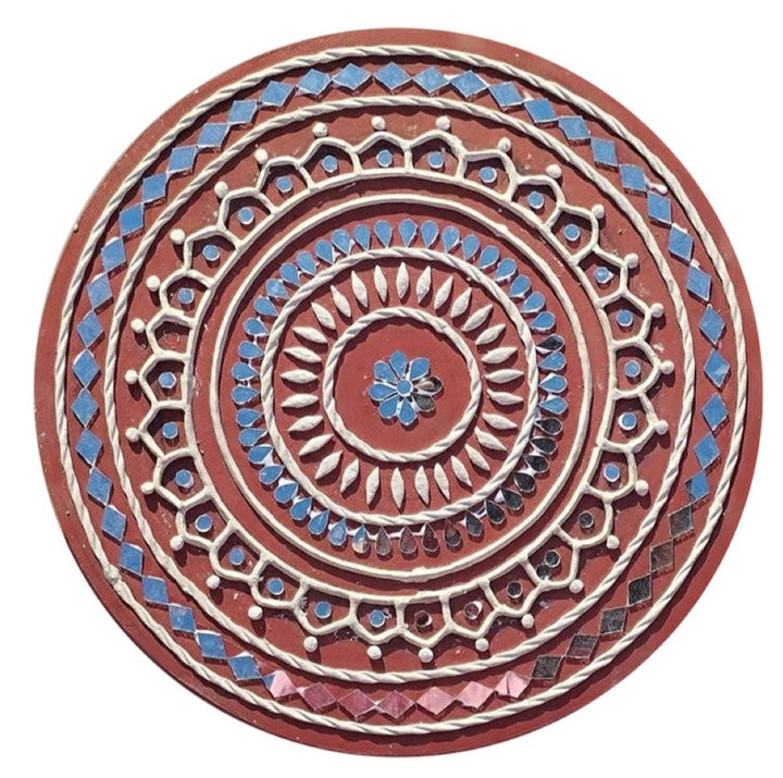 Serene Whorls of Wonder: Lippan Kaam Artwork by Nalemitha For Home Decor, Gifting Thumbnail