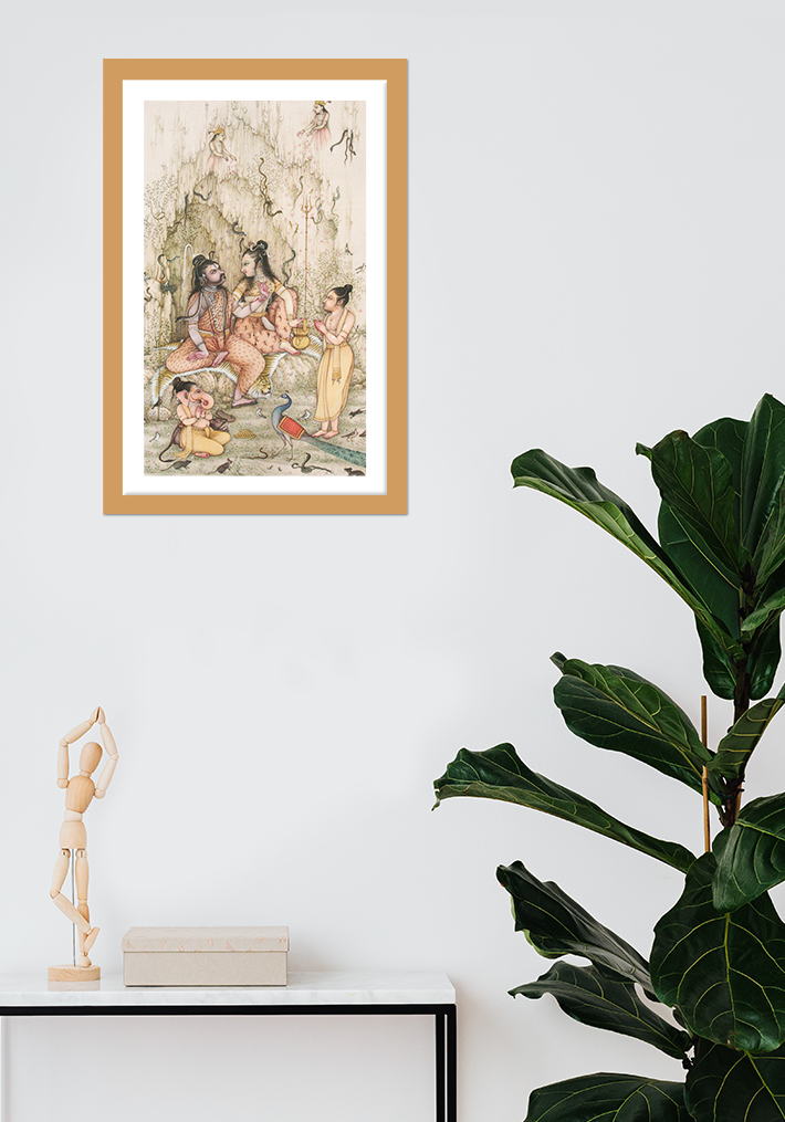 Shiva Pariwar Bikaner Art Print by Mahaveer Swami for sale