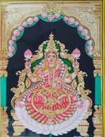 Lakshmi's Divine Grace: Mysore Painting by Dr. J Dundaraja