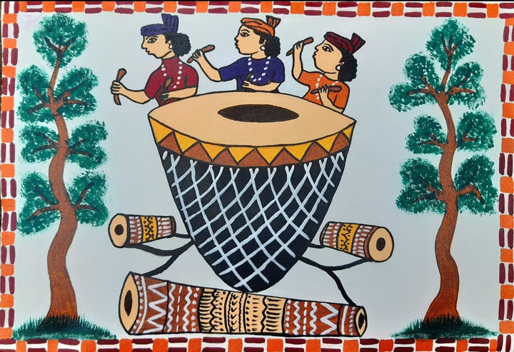 Beating of the Drum in Sohrai by Rukmani Devi Thumbnail