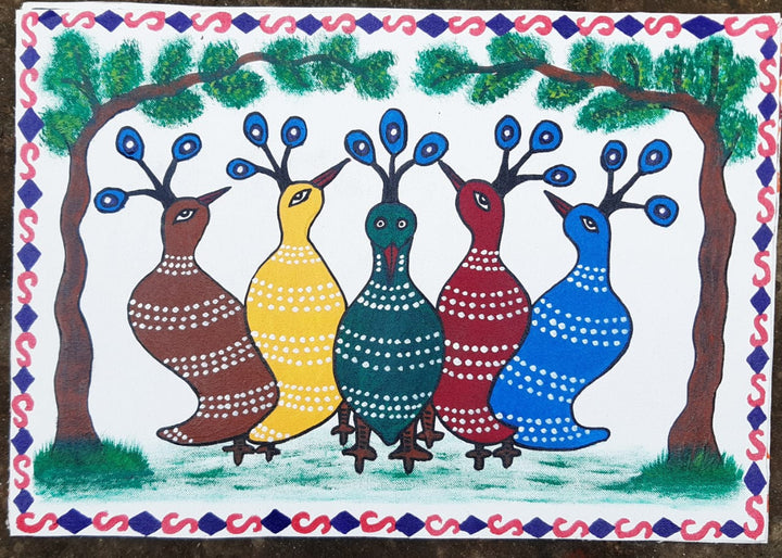 Peacocks in Sohrai by Rukmani Devi Thumbnail
