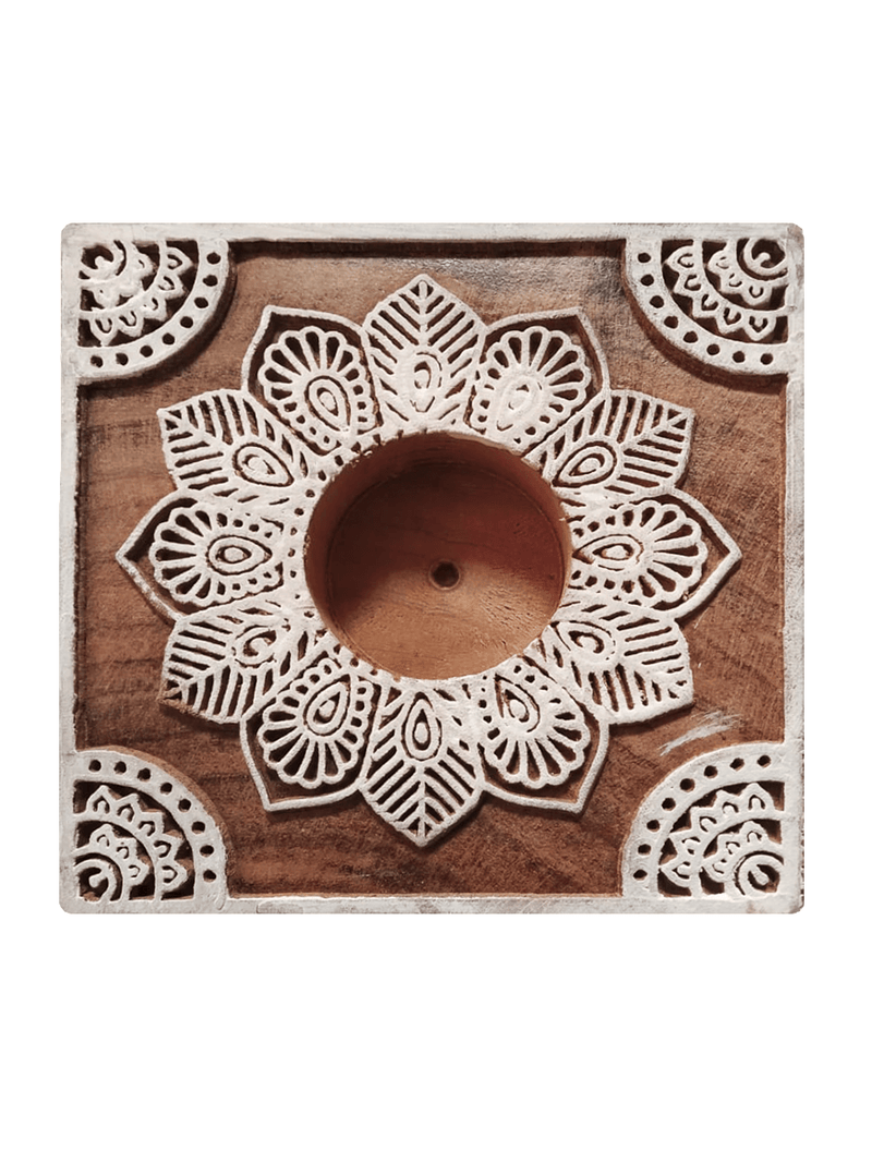 Decor with Wood Carved Tea Light