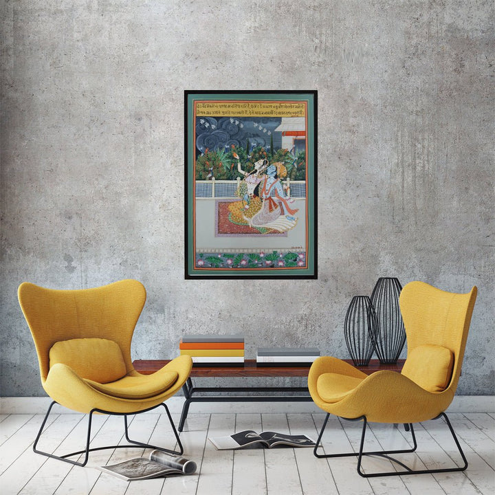The Eternal Radiance of Radha and Krishna in Kishangarh Painting by Shehzaad Ali Sherani Thumbnail