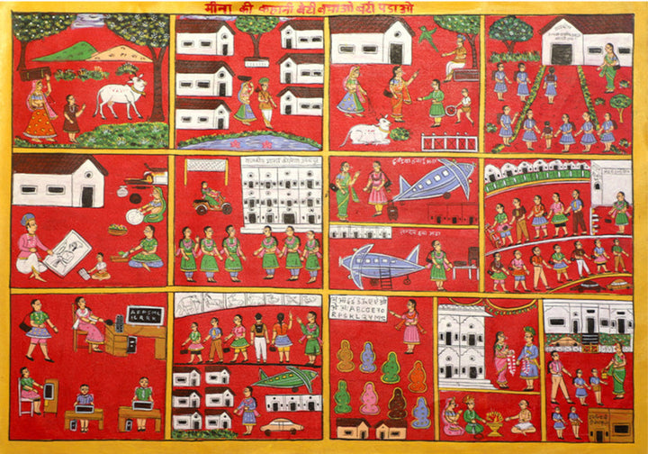 Story of Meena: Kavad Painting by Dwarka Prasad Thumbnail