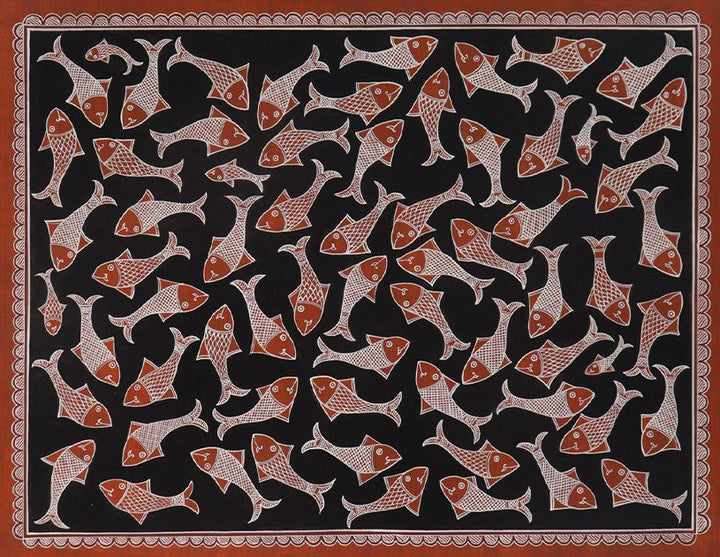 Swimming Splendour: Mandana Artwork by Vidya Soni Thumbnail
