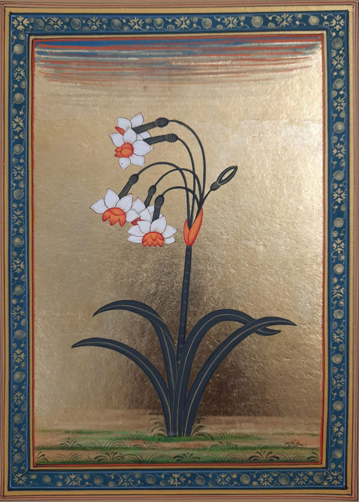 The Beautiful Daffodils in Miniature Painting by Mohan Prajapati Thumbnail