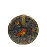 The Butterfly, Round Wooden Clutch-