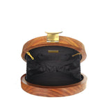 The Butterfly, Round Wooden Clutch-