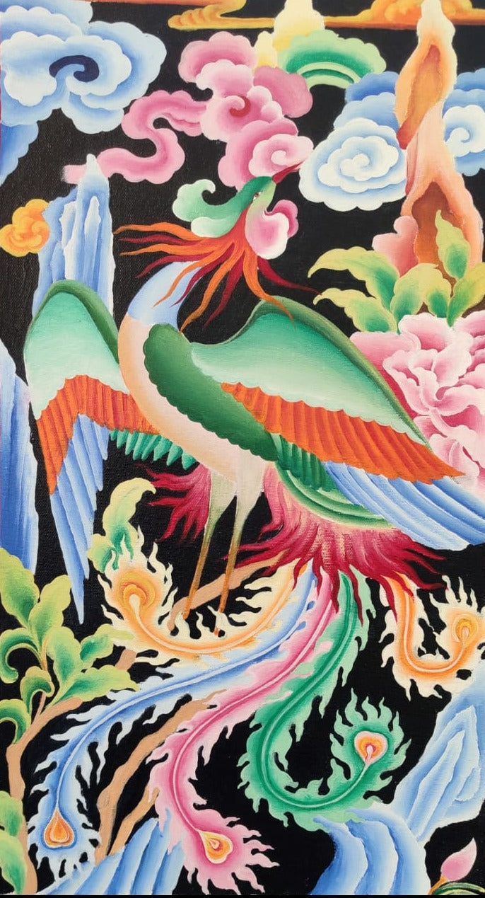 The Dragon: Thangka Painting by Krishna Tashi Palmo Thumbnail