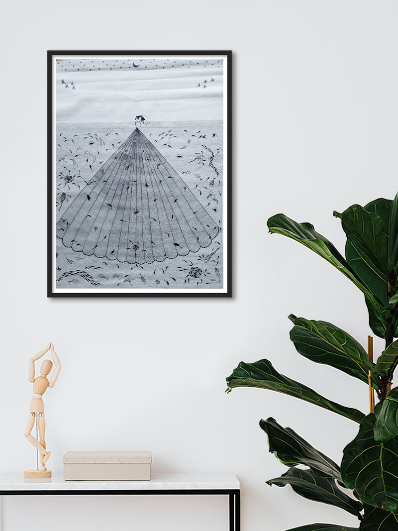 Shop Fisherman Warli painting by Dilip Rama Bahotha