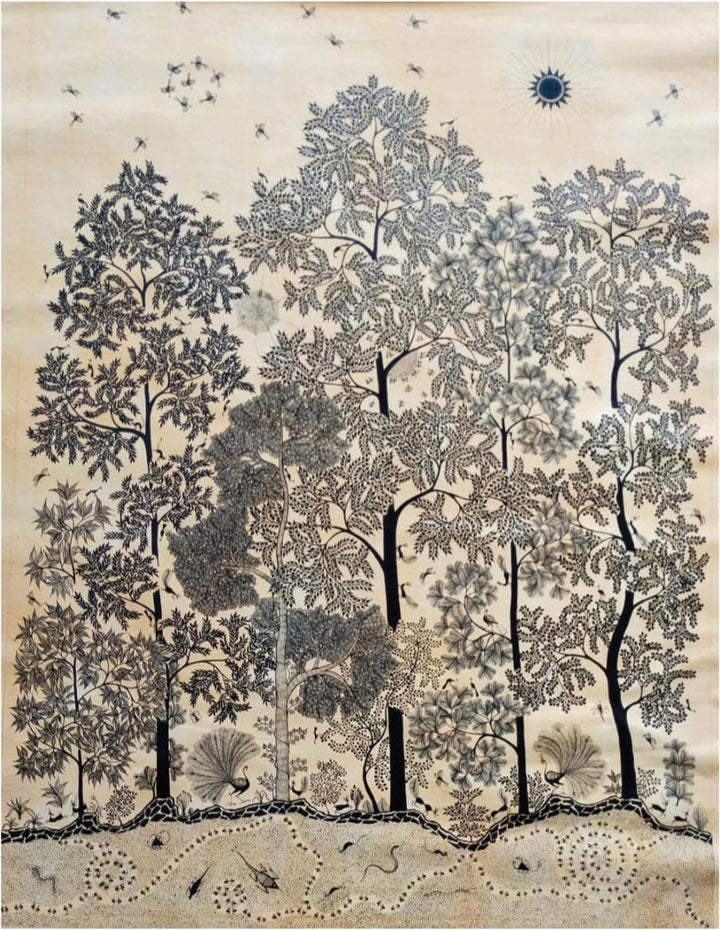 The Forest in Warli Painting by Dilip Rama Bahotha Thumbnail