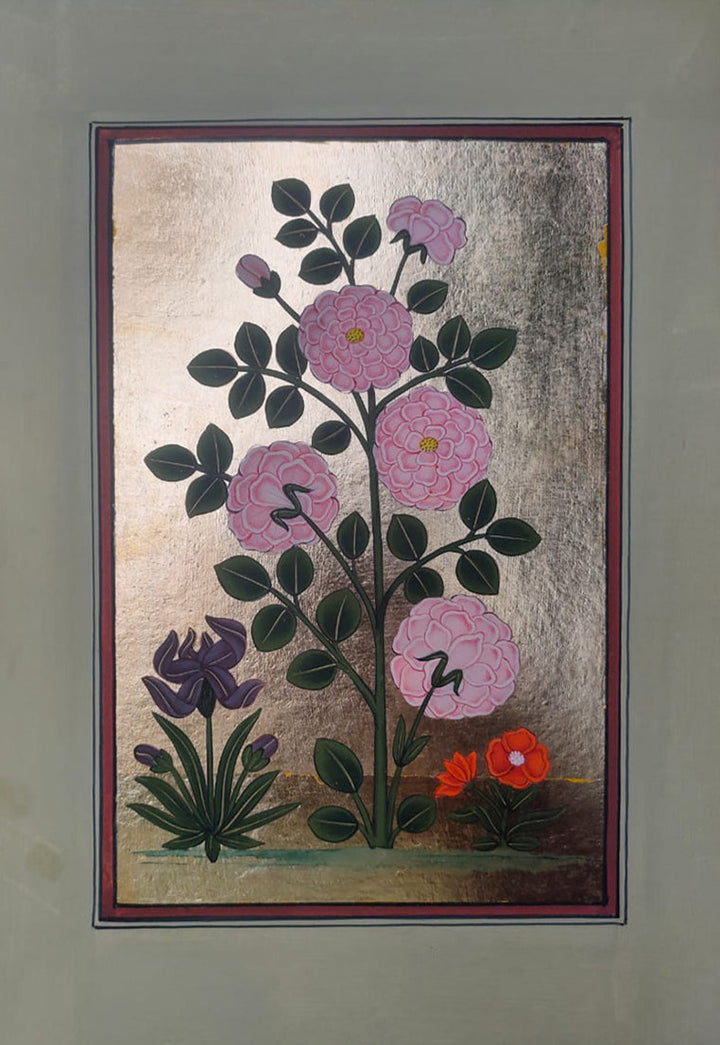 The Graceful Roses in Miniature Painting by Mohan Prajapati Thumbnail